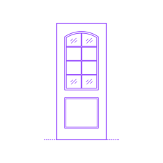 Buildings Exterior Doors Lite Entry Door 2 Panels Arched Grid 8 Laser Cut Svg File, Free Vectors File